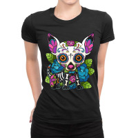 Chihuahua Sugar Skull Mexico Dog Calavera Dia De Los Muertos Raglan Ba Ladies Fitted T-shirt | Artistshot