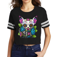 Chihuahua Sugar Skull Mexico Dog Calavera Dia De Los Muertos Raglan Ba Scorecard Crop Tee | Artistshot