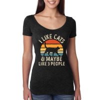 I Like Cats And Maybe Like 3 People Cat Lover Gifts Women T Shirt Women's Triblend Scoop T-shirt | Artistshot