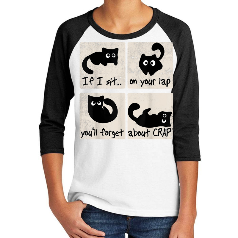 Cat Owner Uplifting Message If I Sit On Your Lap Cat Lover's T Shirt Youth 3/4 Sleeve | Artistshot