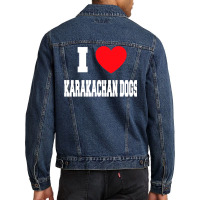 I Love Karakachan Dogs T Shirt Men Denim Jacket | Artistshot