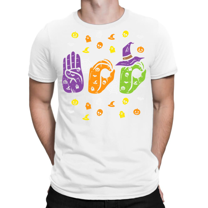 Boo Hands American Sign Language Pride Asl Halloween T Shirt T-Shirt by TimothyMears89 | Artistshot