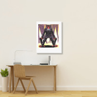 Monkey Ready To Fight Using 2 Guns Portrait Canvas Print | Artistshot