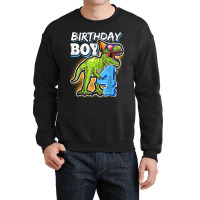 Birthday Boy 4 4th Birthday T Rex Dinosaur Party Gift Boys For Men Wom Crewneck Sweatshirt | Artistshot