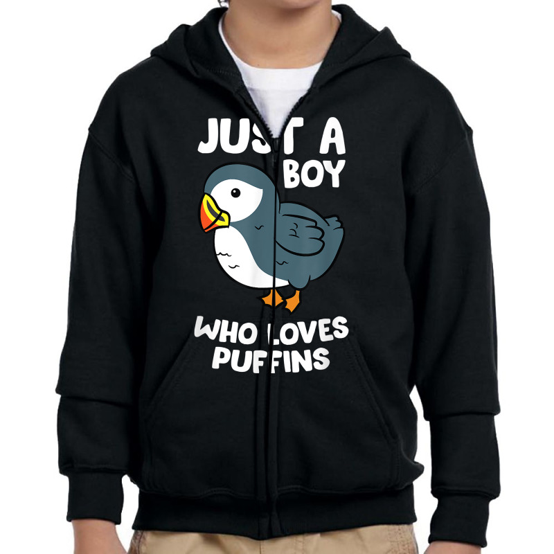 Just A Boy Who Loves Puffins Iceland Seabird Puffins T Shirt Youth Zipper Hoodie by uekirstockpg | Artistshot