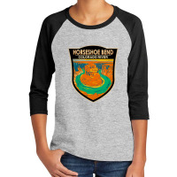 Horseshoe Bend River Badge Youth 3/4 Sleeve | Artistshot