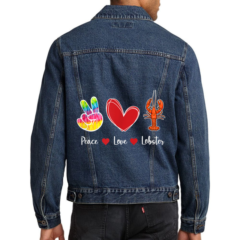 Deep Ocean Crustacean Sea Born Creatures Peace Love Lobster My Favorit Men Denim Jacket | Artistshot