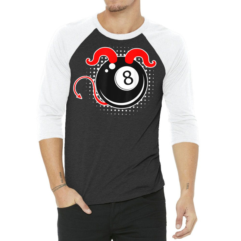 8 Ball Billiards Devil Snooker Pool Billiards T Shirt 3/4 Sleeve Shirt | Artistshot