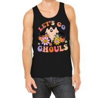 Groovy Let's Go Ghouls Floral Ghost Hippie Halloween Costume Character Tank Top | Artistshot