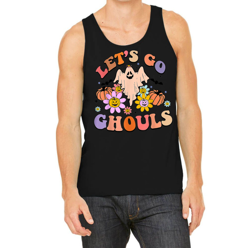 Groovy Let's Go Ghouls Floral Ghost Hippie Halloween Costume Character Tank Top | Artistshot