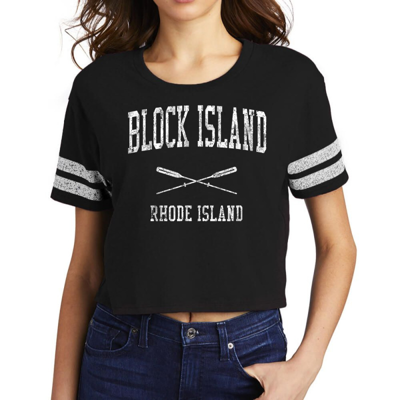 Block Island Rhode Island Ri Vintage Nautical Sports Design Scorecard Crop Tee by caulkyuladdenrxi | Artistshot