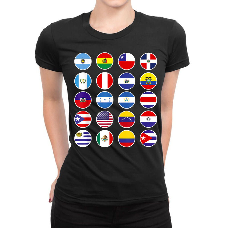 All Latin American Flags Countries Banderas Latinoamerica T Shirt Ladies Fitted T-Shirt by deleonnylorindg | Artistshot