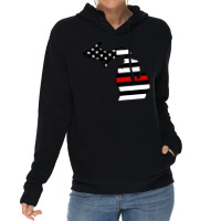 Firefighter T  Shirt Michigan Firefighter Thin Red Line T  Shirt Lightweight Hoodie | Artistshot