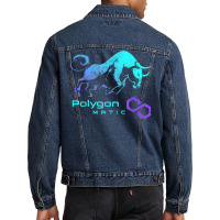 Polygon Matic Crypto Bullrun Hodl Token To Rich Millionaire T Shirt Men Denim Jacket | Artistshot