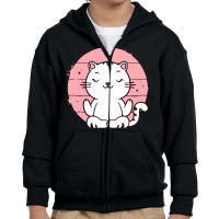 Kitten Meditating Youth Zipper Hoodie | Artistshot