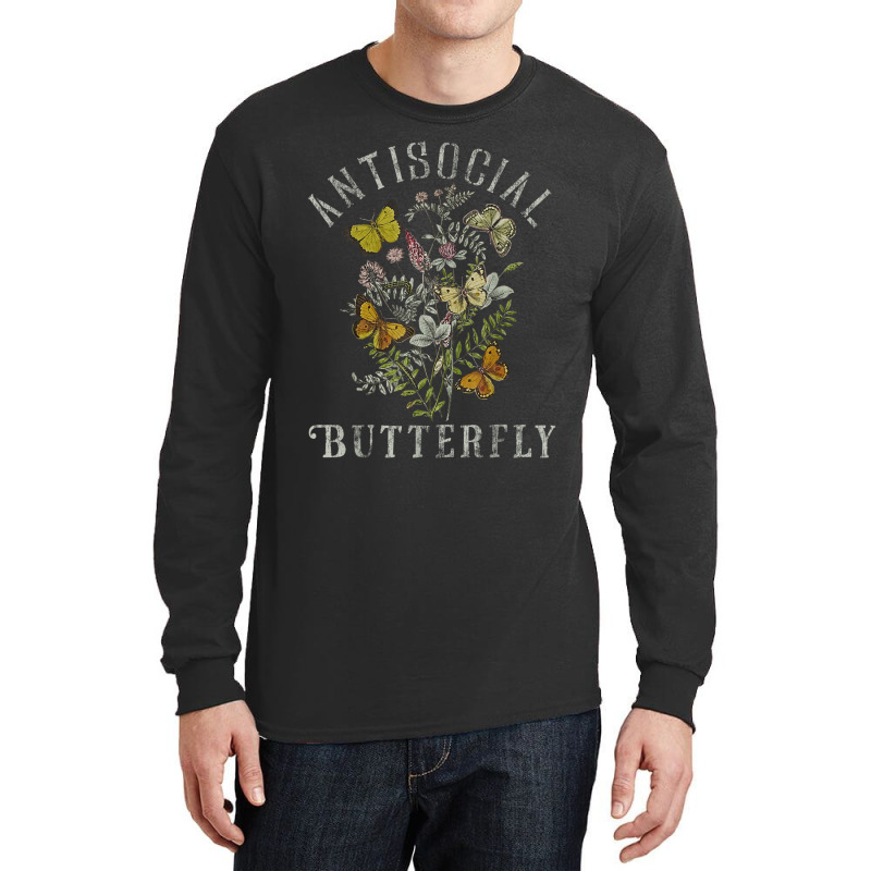 Antisocial Butterfly Fairy Grunge Fairycore Aesthetic Goth Long Sleeve Shirts | Artistshot