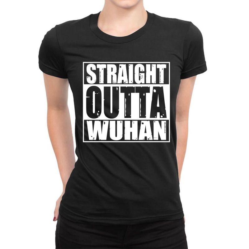 Vm   Straight Outta Wuhan (ade) Ladies Fitted T-shirt | Artistshot