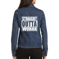 Vm   Straight Outta Wuhan (ade) Ladies Denim Jacket | Artistshot