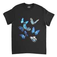 Blue Morpho Butterfly Swarm Lepidoptera Entomology Classic T-shirt | Artistshot