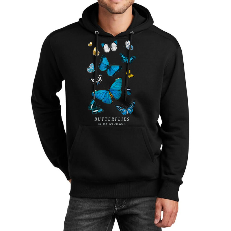 Butterflies In My Stomach Blue Butterfly Soft Aesthetic Unisex Hoodie | Artistshot