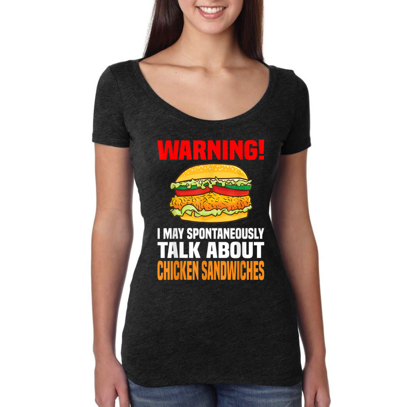 Chicken Sandwich  Funny Talk About Chicken Burgers Women's Triblend Scoop T-shirt by MarquesDesign | Artistshot