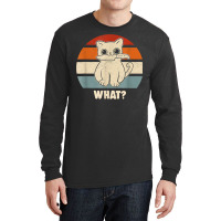 Retro What Cat Knife Meow Kitty Funny Cats Mom And Cat Dad T Shirt Long Sleeve Shirts | Artistshot