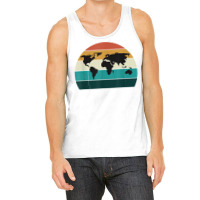 Retro World Map Cool Vintage Sunset World Globe Cartography T Shirt Tank Top | Artistshot