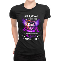 Angle Dad In Heaven I Love Shirt Ladies Fitted T-shirt | Artistshot