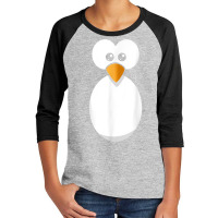 Funny Penguin Face Design Or Easy Costume Black Penguin T Shirt Youth 3/4 Sleeve | Artistshot