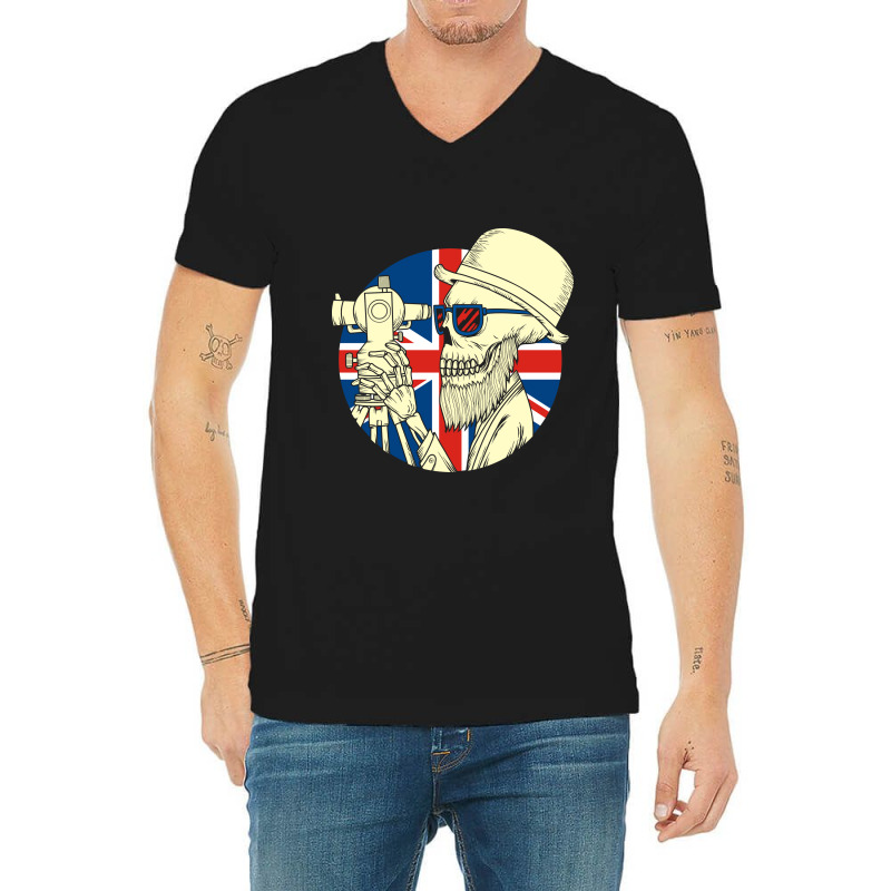 British Surveyor V-Neck Tee by azmth | Artistshot