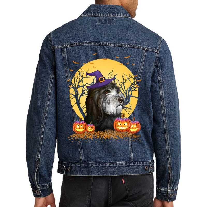 Holiday 365 Halloween Catalan Sheepdog Dog Pumpkin Men Denim Jacket by kaeskapper3 | Artistshot