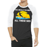 Cool Water Skiing For Men Women Ski Sports Skiers Swimmer T Shirt 3/4 Sleeve Shirt | Artistshot