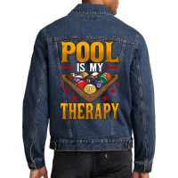 Mens Pool Is My Therapy Billiards Player Snooker T Shirt Men Denim Jacket | Artistshot