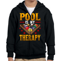 Mens Pool Is My Therapy Billiards Player Snooker T Shirt Youth Zipper Hoodie | Artistshot