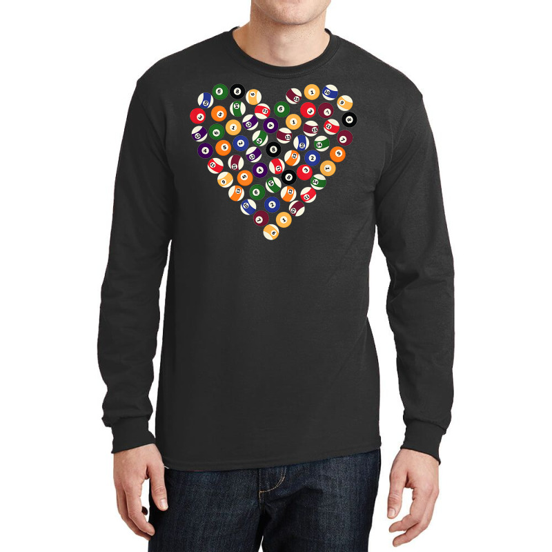 Pool Player Billiard Balls Heart For Pool & Billiards Lovers T Shirt Long Sleeve Shirts | Artistshot