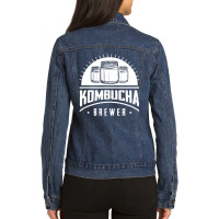 Kombucha Brewer Fermented Tea Fermentation Scoby Ladies Denim Jacket | Artistshot