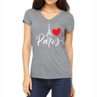 Eiffel Tower A Heart From Paris With Love To France T Shirt Women's V-neck T-shirt | Artistshot