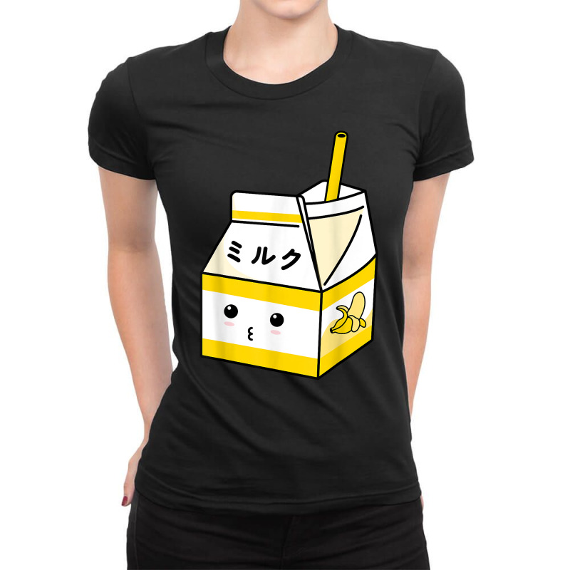 Cute Banana Milk Shake Kawaii Japanese Anime Fan Gift Yellow T Shirt Ladies Fitted T-Shirt by vorgasofaguiarb | Artistshot