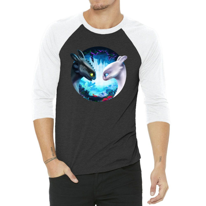 Toothless And Light Fury 3/4 Sleeve Shirt by feniavey | Artistshot