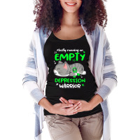 Depression Awareness T  Shirt Mostly Running On Empty Depression Warri Maternity Scoop Neck T-shirt | Artistshot