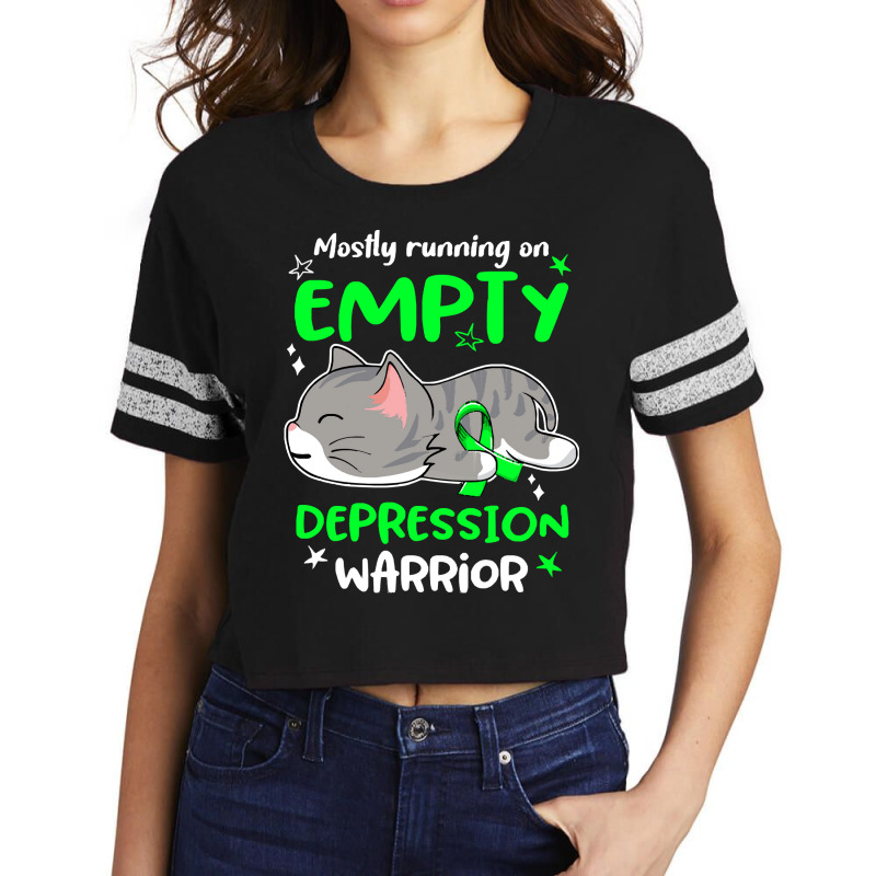 Depression Awareness T  Shirt Mostly Running On Empty Depression Warri Scorecard Crop Tee by thaddeuscassin860 | Artistshot