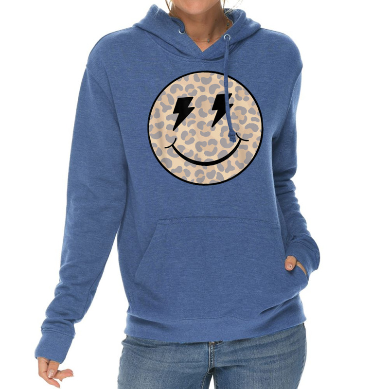 Trendy Leopard Smiley Face Lightning Bolt T Shirt Lightweight Hoodie by texz | Artistshot