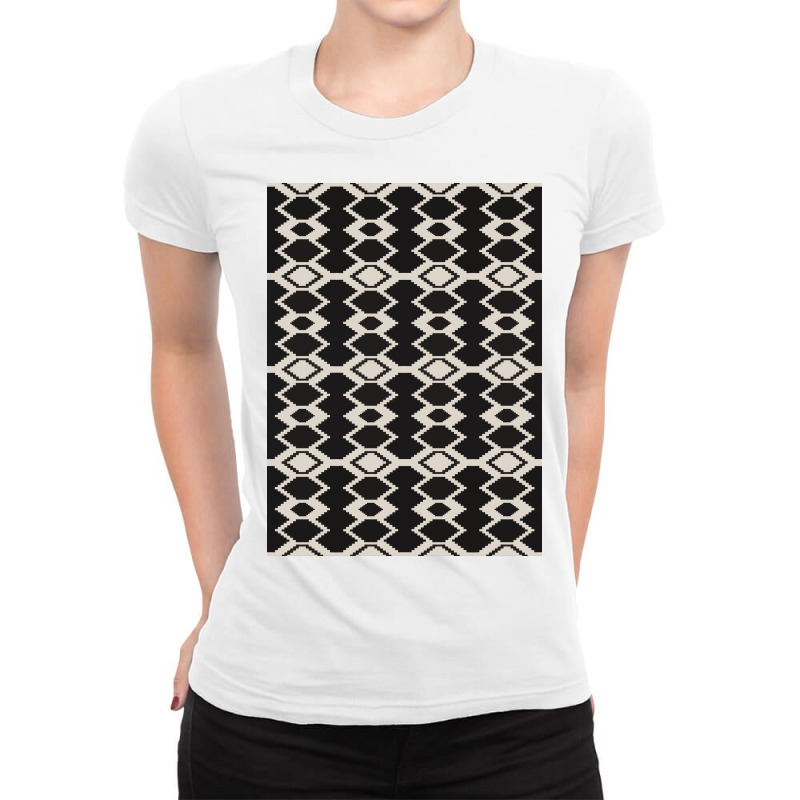 Texture, Stripe, Modern, Optical, Black, White,, Minimalist Ladies Fitted T-Shirt by MyArt23 | Artistshot