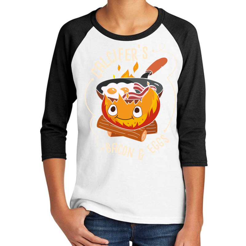 Calcifers Bacon And Egg I Camping Cooking I Bacon Pullover Hoodie Youth 3/4 Sleeve by koleuuwla | Artistshot