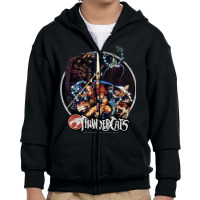 Thundercats Group Shot Vintage Circle T Shirt Youth Zipper Hoodie | Artistshot