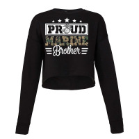 Proud Marine Brother Military Gift For Sister T Shirt Cropped Sweater | Artistshot