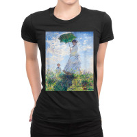 Monet's Woman With A Parasol  Modern Art Famous Painting T Shirt Ladies Fitted T-shirt | Artistshot