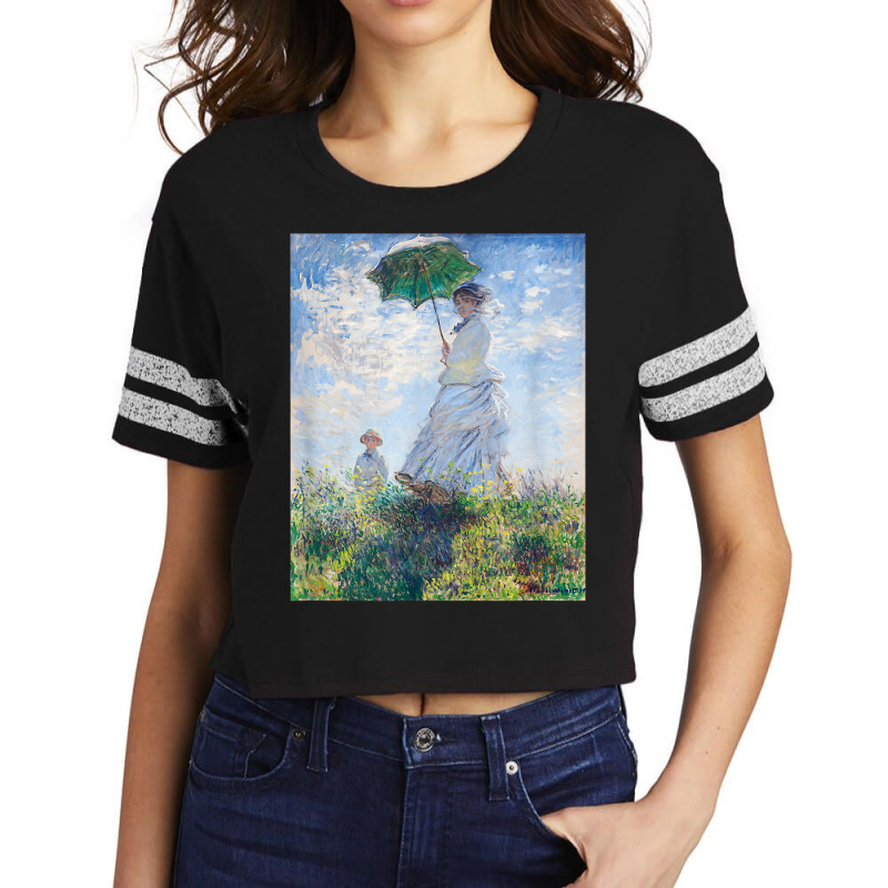 Monet's Woman With A Parasol  Modern Art Famous Painting T Shirt Scorecard Crop Tee by koleuuwla | Artistshot