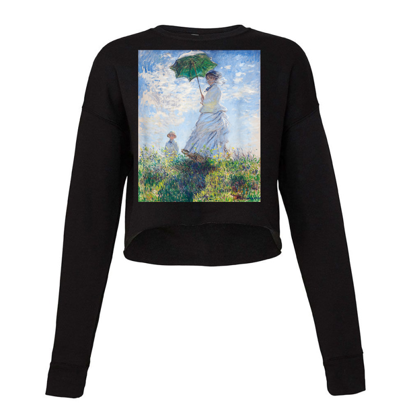 Monet's Woman With A Parasol  Modern Art Famous Painting T Shirt Cropped Sweater by koleuuwla | Artistshot