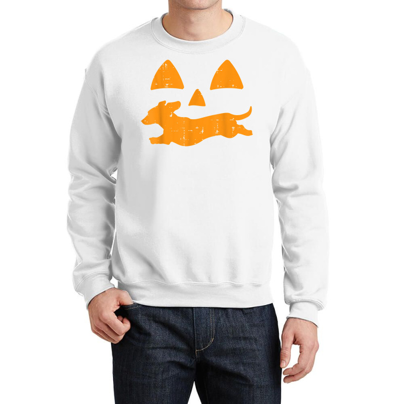 Pumpkin Eyes Dachshund Funny Halloween Jack O Lantern Dog T Shirt Crewneck Sweatshirt | Artistshot